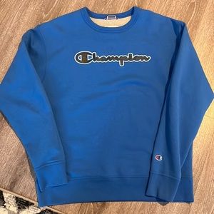 Blue champion hoodie worn once perfect condition